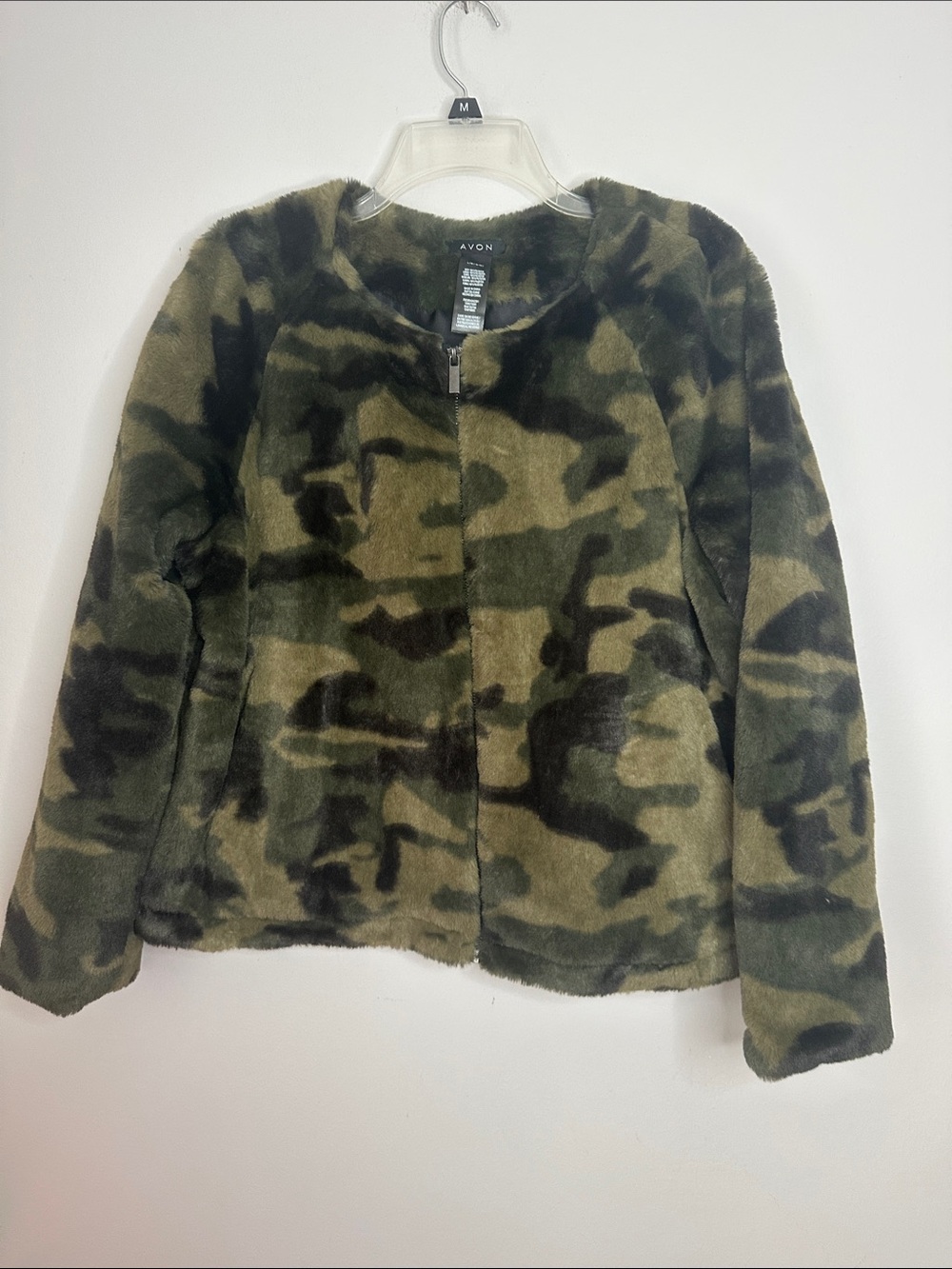 Avon Camouflage Teddy Jacket in Olive and Black